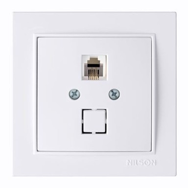 NILSON Priključnica RJ45, bijela