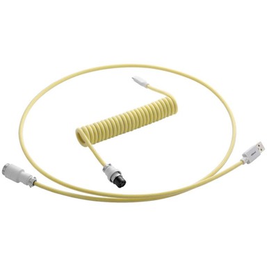 CABLEMOD Pro spiralni kabel za tipkovnicu USB-C na USB Type A, Limun Led, 150 cm CM-PKCA-CWAW-YW150YW-R