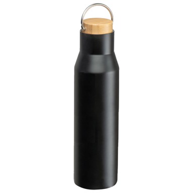 MACMA Termo boca 8389303, metalna, 550 ml, s drvenim poklopcem, crna