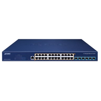 PLANET Switch, L3, 24 x 2.5G RJ-45 PoE++, 6 x 10G SFP+, 1U