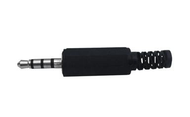 CABLETECH Utikač banana 3,5 mm stereo 4-pin, crni