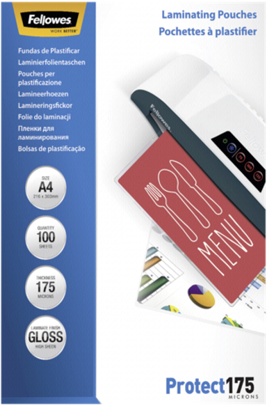 FELLOWES Folije za plastificiranje A4, 175 mikrona, sjajne, 100 kom