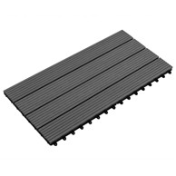 Pločice za decking, 6 kom, 60 x 30 cm, drvoplastična smjesa, crna