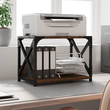 Stalak za pisač 2 razine 44 x 26 x 31,5 cm drveni, smeđa  