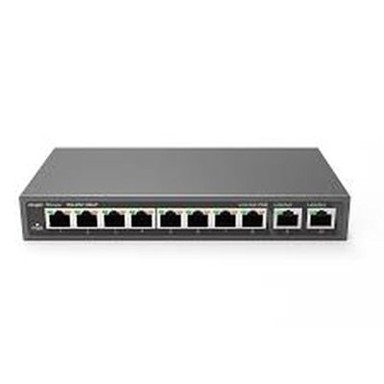REYEE Switch RG-ES110D-P, crni, 10/100/1000 Mbps, 8xPoE, 10-port
