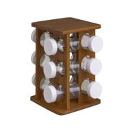 CASA SELECCIÓN Posude za začine u setu 12 kom sa stalkom Bamboo Walnut