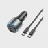 HOCO Auto punjač Galloper NZ9, crni, USB QC + 2x Type C, s kabelom Type C na Type C, PD 95W