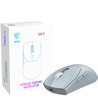 MSI Gaming miš Forge GM340 Wireless Sky, 12000 DPI, RF bežični + Bluetooth, svijetloplava