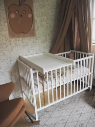 WOODIES Podloga za previjanje za krevetić, bijela