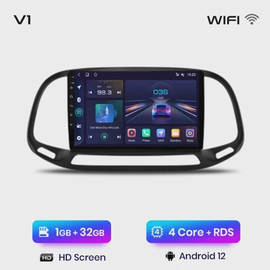 Multimedia pametni sustavi za automobile za Fiat Doblo, 2015 - 2019, navigacija, V1, 1GB, 32GB