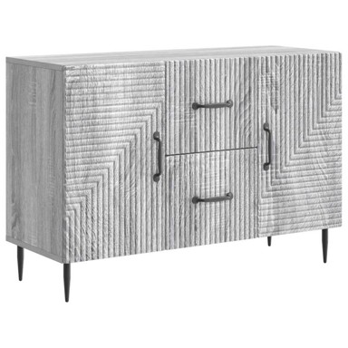 Komoda uz krevet, dimenzije 89 x 34,5 x 60 cm, konstruirano drvo, siva sonoma