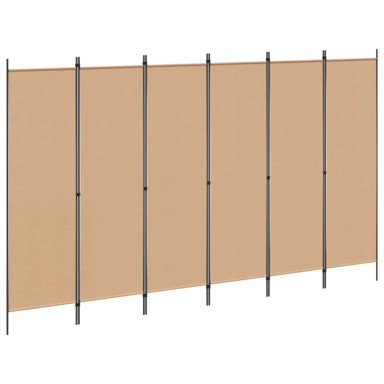 Razdjelnik prostora, 6 panela, 300 x 180 cm, tkanina, bež