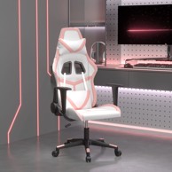 Gaming stolica bijelo-ružičasta od umjetne kože