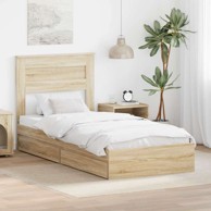 Okvir za krevet s ladicama 90 x 190 cm, sonoma hrast