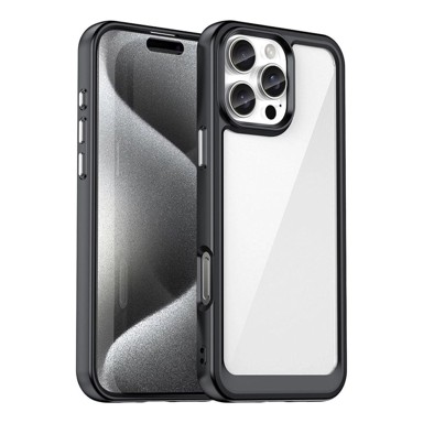 Outer Space Case kućište s gel okvirom za iPhone 16 Pro Max, crno