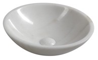 SAPHO Umivaonik od poliranog bijelog mramora, promjer 40 cm