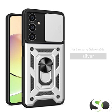 CAMSHIELD Pro maskica s magnetnim stalkom za Samsung A05s Srebrna