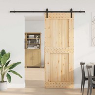 Klizna vrata Narvik, 90 x 210 cm, 213,5 cm, prirodna i crna