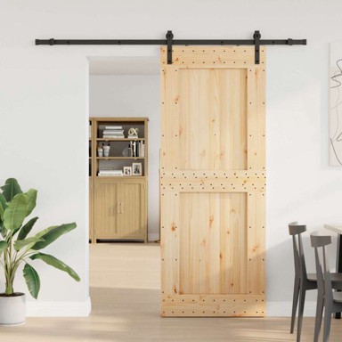 Klizna vrata Narvik, 90 x 210 cm, 213,5 cm, prirodna i crna