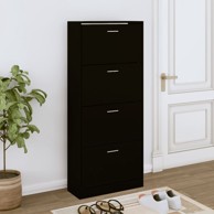 Ormarić za cipele crna 63 x 24 x 147 cm od konstruiranog drva