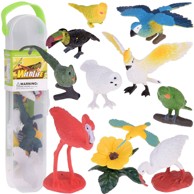 Set šarenih figurica, ptice i egzotične životinje, 10 komada