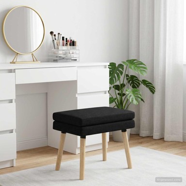 Klupa s dvostrukim slojem 60 x 40 x 46 cm, tkanina, crna