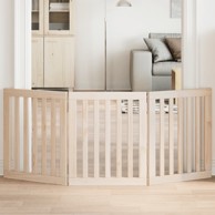 Vrata za pse s 3 panela sklopiva 150 cm od drva topole