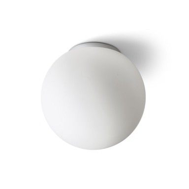 RENDL Stropna lampa, Bolly 26, opal staklo/krom, 230V, E27, 15W, IP44, bijela