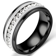 Prsten NO-17162 KP17162, 65 mm, crno-srebrni