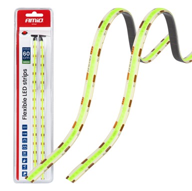 Fleksibilne COB LED trake, zelene, 2x30 cm, 12V, AMIO-04573