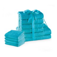 RESTILO Tirkizni pamučni set ručnika 10 kom od frotira Amari