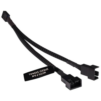ALPHACOOL Kabel za računalni ventilator Y Splitter 4-pin to 2x 4-pin PWM, 15cm, crni 18676