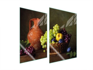 TMK Staklena zaštita za štednjak, 2x35x52 cm, grožđa