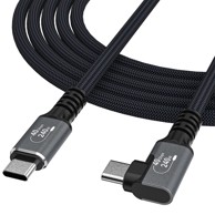 WOZINSKY Thunderbolt 4 USB-C kutni kabel, 240 W, 4K, 1 m, crni