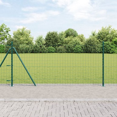 Euro ograda set od 2 čelik obložen prahom 10 x 0. 8 m, zelena
