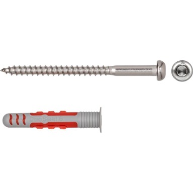 FISCHER Tipla DuoSeal 8x48 + INOX vijak TORX TX20 S A2, 25 kom/pakiranje
