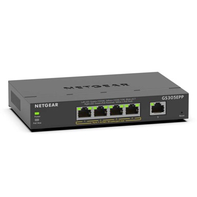 NETGEAR Mrežni preklopnik GS305EPP, upravljivi, 5-portni, PoE
