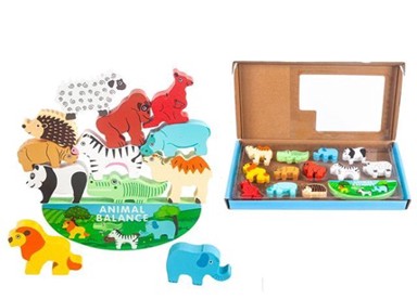 Montessori puzzle, igra ravnoteže, safari životinje