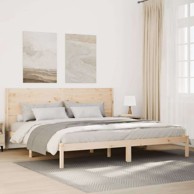 Dugi okvir kreveta bez madraca 200 x 210 cm masivno drvo, prirodna