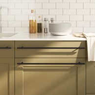 Ručke za ormarić 10 kom crne 480 mm od nehrđajućeg čelika