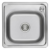 KUCHINOX Sudoper s jednim koritom 47,5 x 47,5 cm, dozator tekućine za desnu stranu, čelični set, kromirani