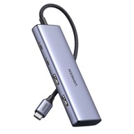 UGREEN USB-C hub, 2 x USB-A, 2 x USB-C, 20 cm, sivi