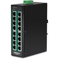 TRENDNET Industrijski mrežni preklopnik TI-PG160, neupravljani, 16 x Gigabit PoE, DIN, crni