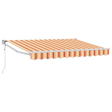 Električna retraktabilna tenda, 3,5 x 2 m, žuta, narančasta i bijela, bijeli okvir