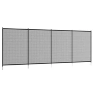 Sigurnosna ograda za bazen, 4 panela, aluminij i tekstil, 365 x 126 cm, crna