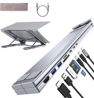 M57 Priključna stanica, 8 u 1, USB-C, za laptop, 4K HDMI, SD/TF, držač