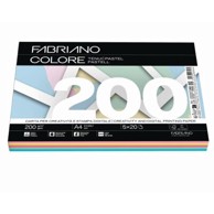 FABRIANO Papir Colore, A4, 200 g, miješane pastelne boje, 100 listova