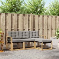 Set vanjskih sofa s jastucima 4 kom, bijela i svjetlosiva