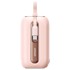 JOYROOM, Power bank Colorful Series JR-L013, Lightning- Type-C, ugrađeni 2u1 kabel 12W, 10000mAh, ružičasta