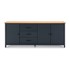 Tamno plava niska komoda od masivnog bora, 190x80 cm